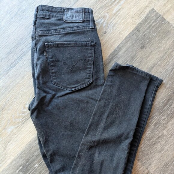 Levi's Black 721 High Rise Skinny Jeans - Size 27 - Picture 1 of 3